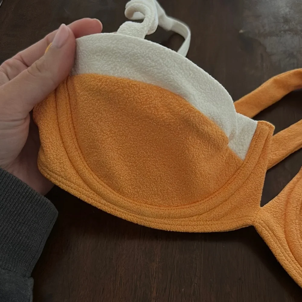 Monday Swimwear Orange and Cream Top